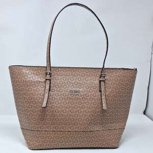 GUESS Tan Logo Tote Bag